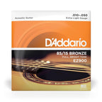D'Addario EZ900 85/15 Bronze Acoustic Guitar Strings - Extra Light 10-50