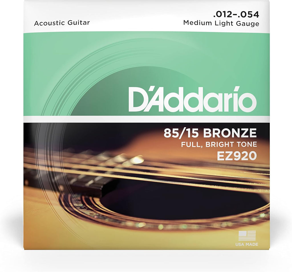 D'Addario EZ920 85/15 Bronze Acoustic Guitar Strings - Medium Light 12-54
