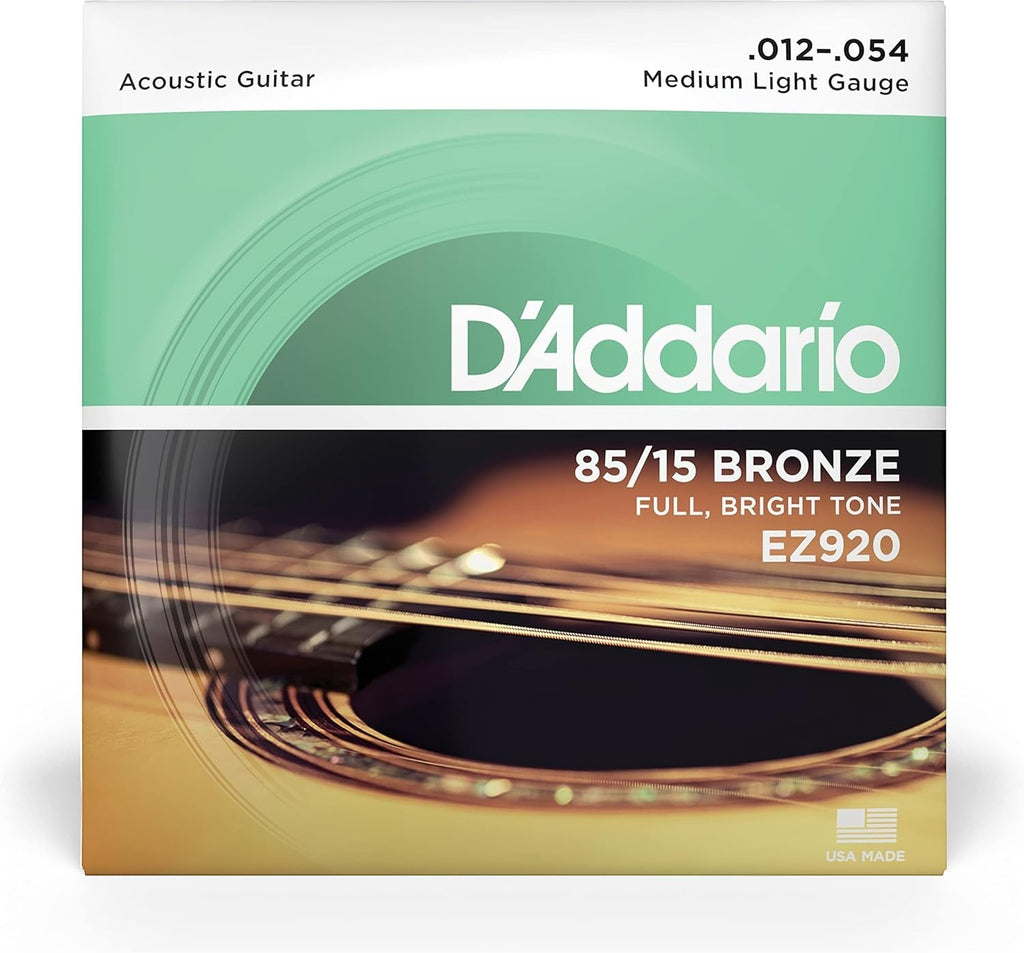 D'Addario EZ920 85/15 Bronze Acoustic Guitar Strings - Medium Light 12-54