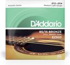 D'Addario EZ920 85/15 Bronze Acoustic Guitar Strings - Medium Light 12-54