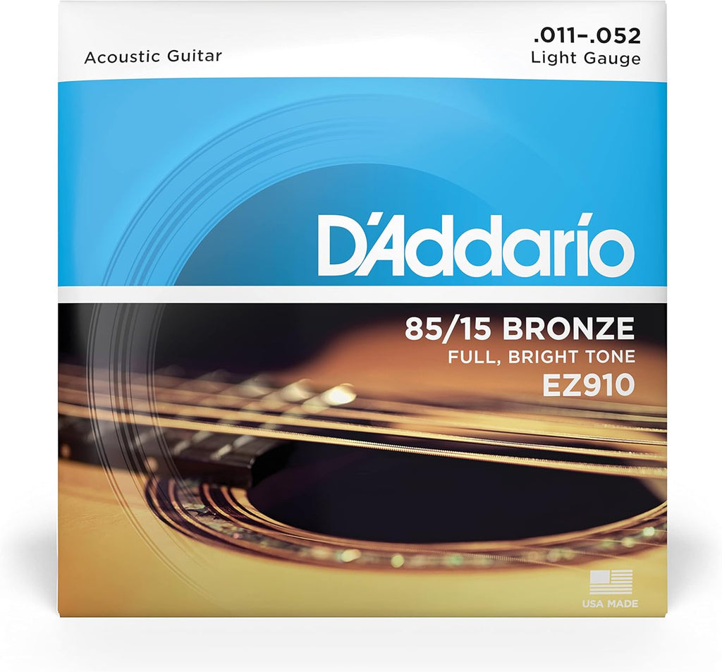 D'Addario EZ910 85/15 Bronze Acoustic Guitar Strings - Light 11-52 Gauge