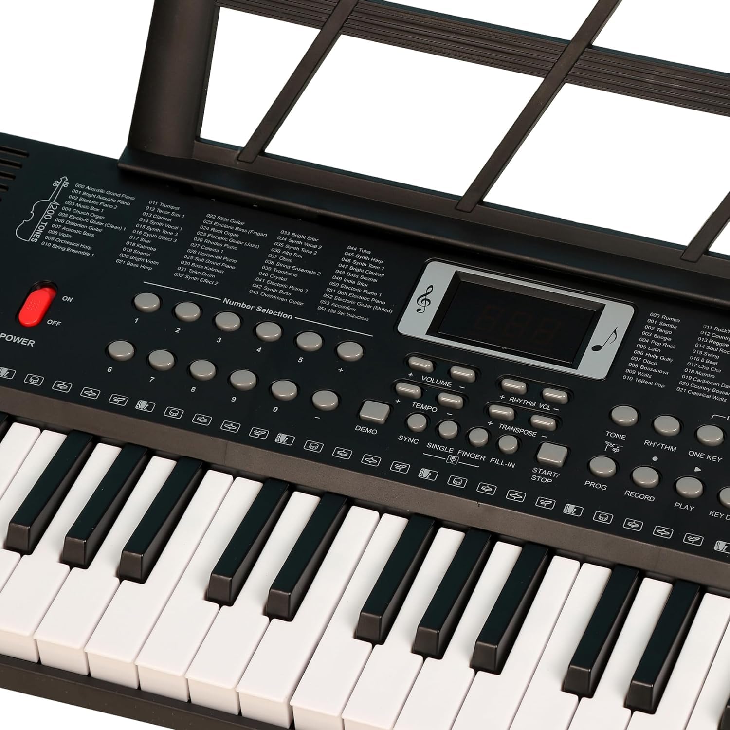 Intern 61-Keys Portable Piano Keyboard – Touch Response, 200 Rhythms & Tones