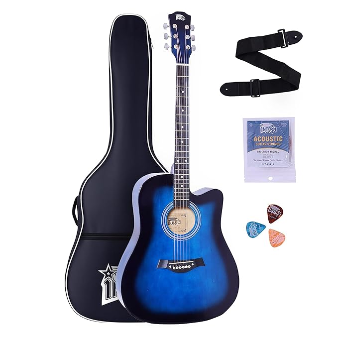Intern 41 Inch Acoustic Guitar Set – Blue