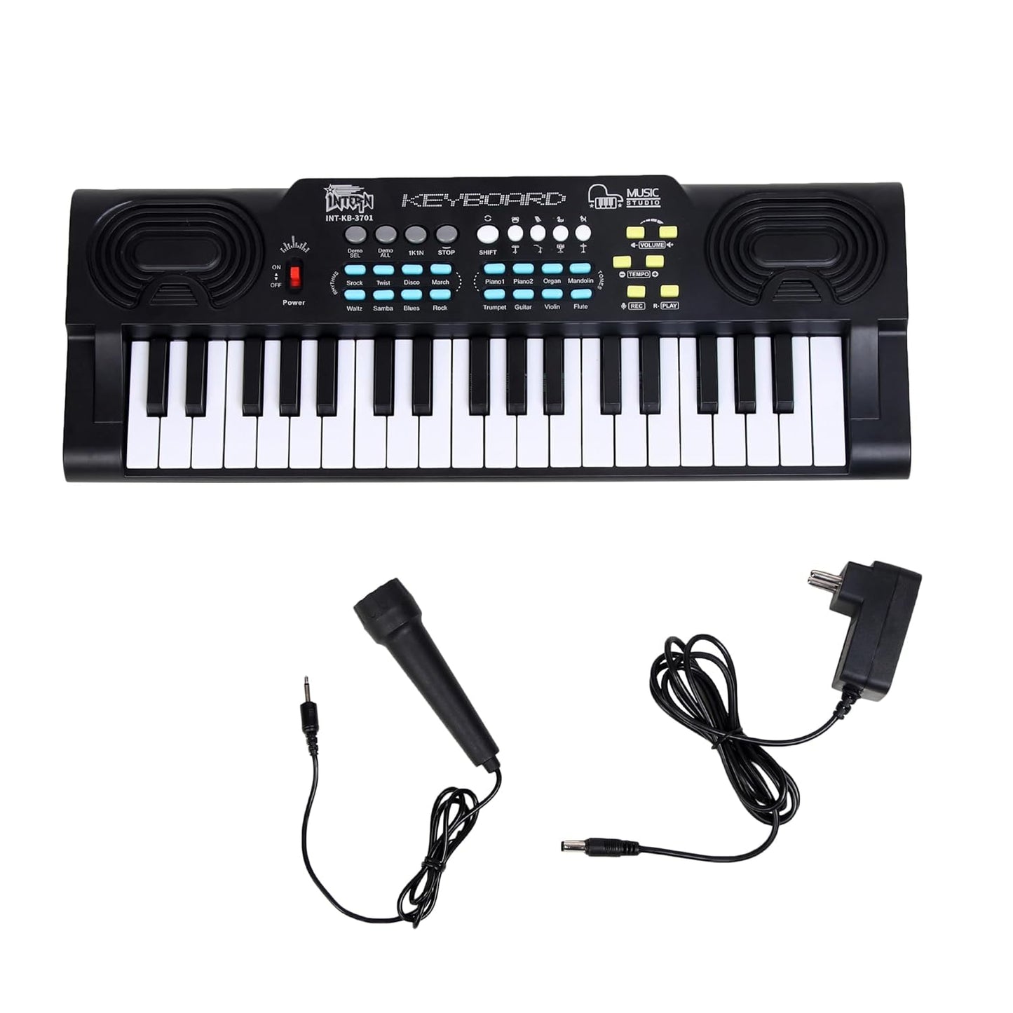 Intern 37-Key Mini Keyboard Piano with Microphone and Power Adapter