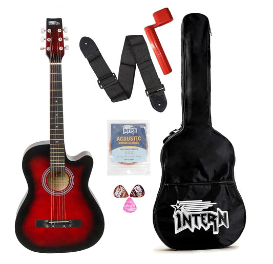 Intern INT-38C Acoustic Guitar Kit (Red)