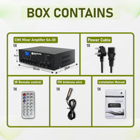 30W Compact Mixer Amplifier with USB/SD/FM/Bluetooth | EA-30