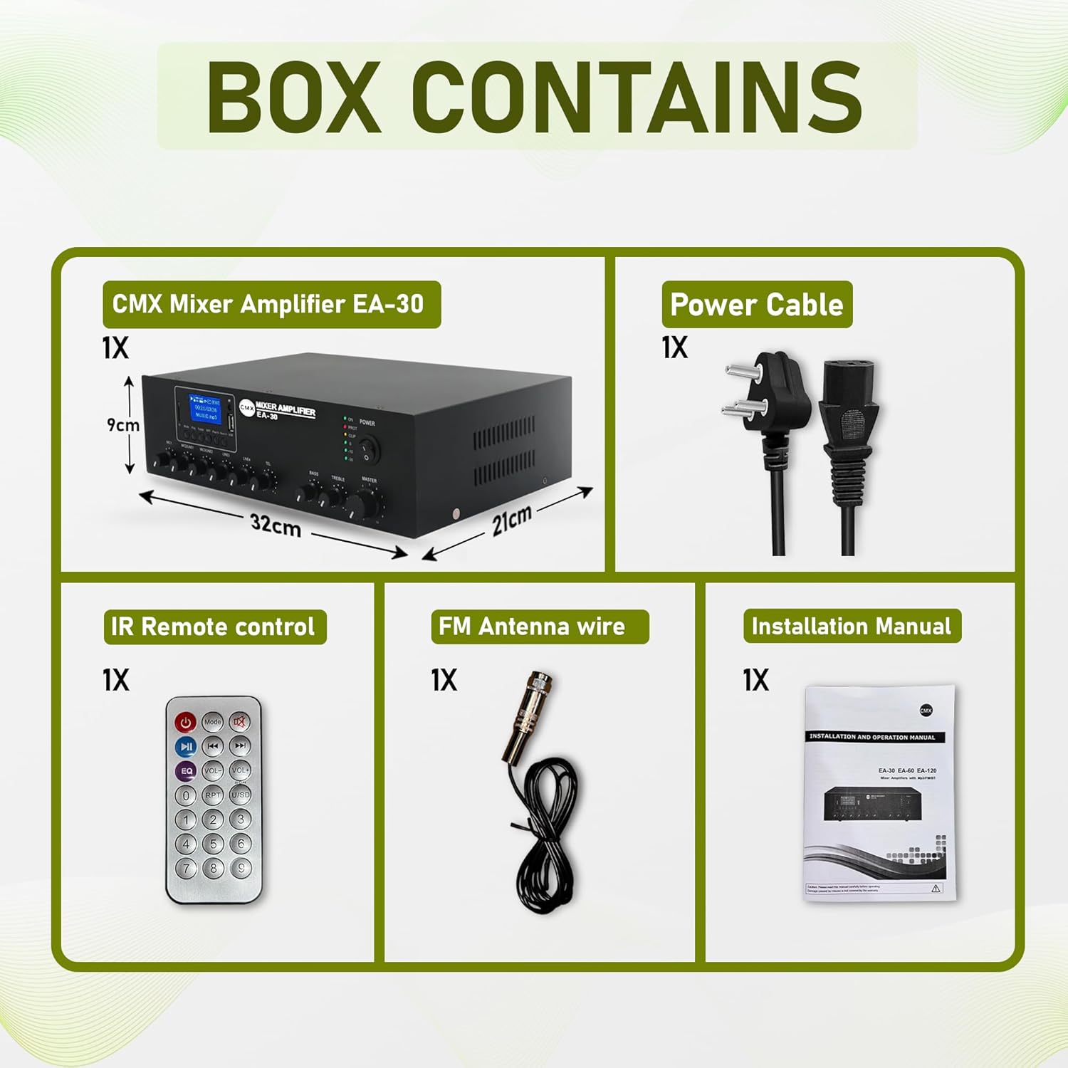 30W Compact Mixer Amplifier with USB/SD/FM/Bluetooth | EA-30