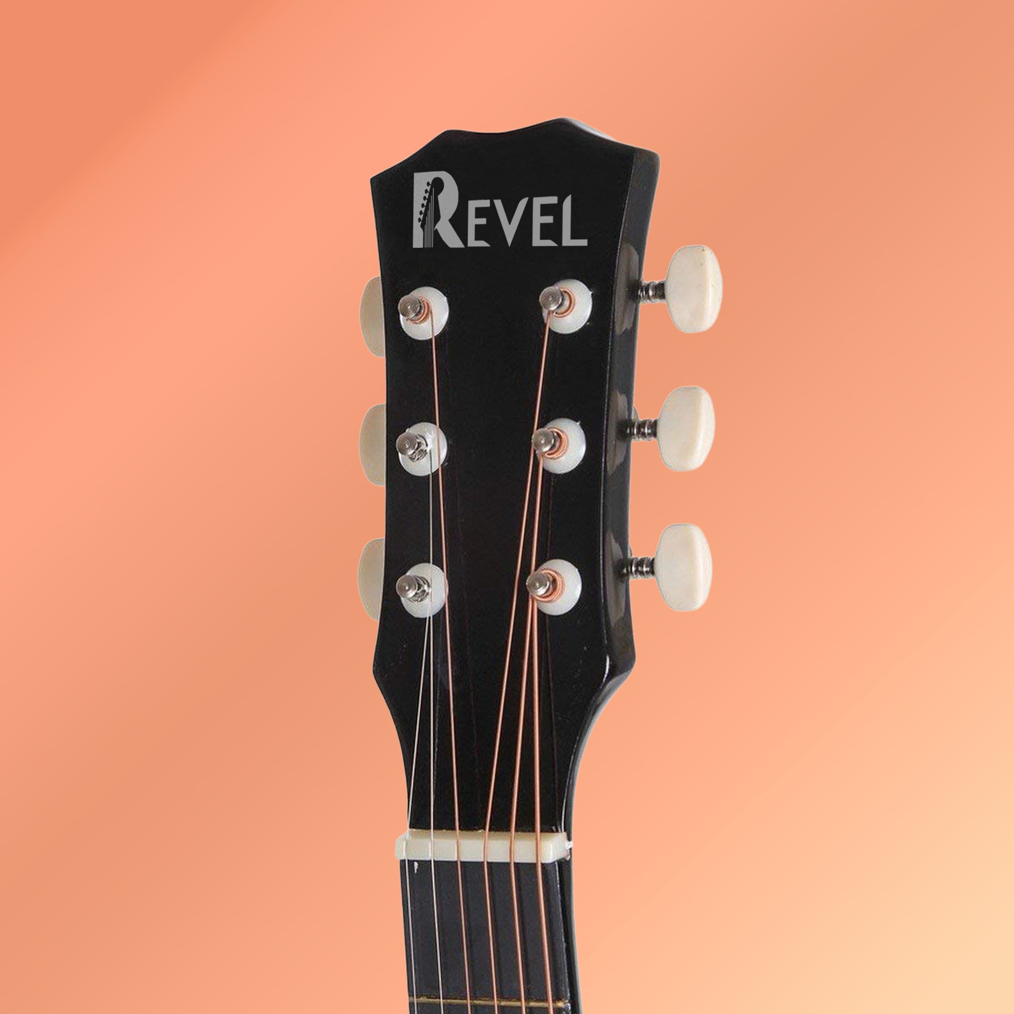 Revel 38" Cutaway Acoustic Guitar – Matte Black | Carry Bag, Picks & String Winder