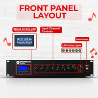 CMX Audio Mixer Amplifier – 500W Public Address Amplifier with Bluetooth | EA-500A