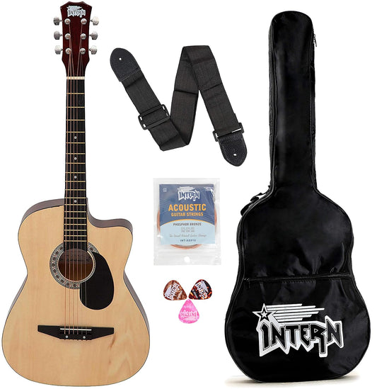 Intern INT-38C-NT-G 38" Lindenwood Right-Handed Acoustic Guitar Kit (Natural)