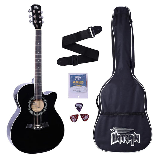 INTERN 40" Acoustic Guitar Bundle - Black