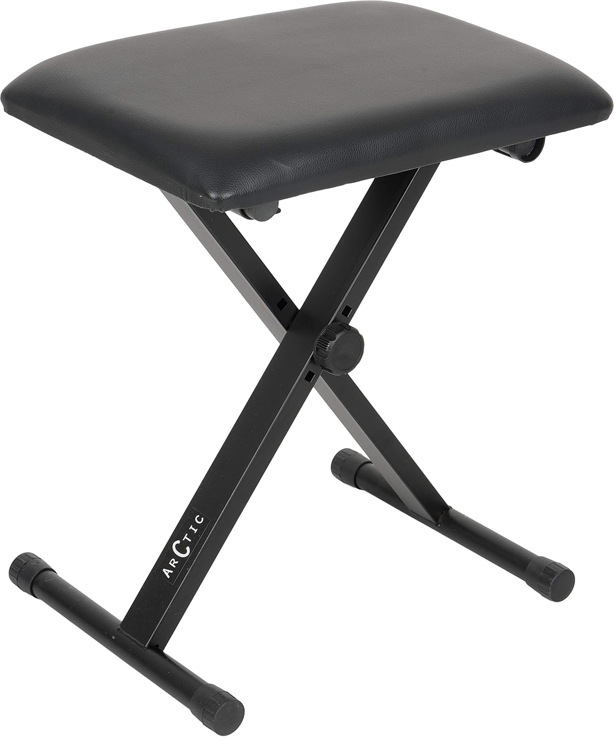 Black heavy-duty X-style adjustable keyboard and piano stand with padded seat and ARCTIC logo.