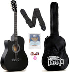 Intern INT-38C-L-BK | 38 inch Acoustic Guitar Set - Black