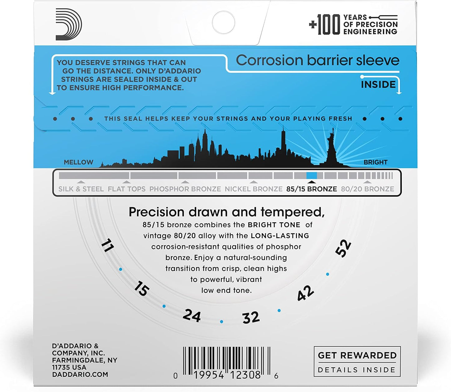 D'Addario EZ910 | 11-52 Light Gauge Acoustic Guitar String