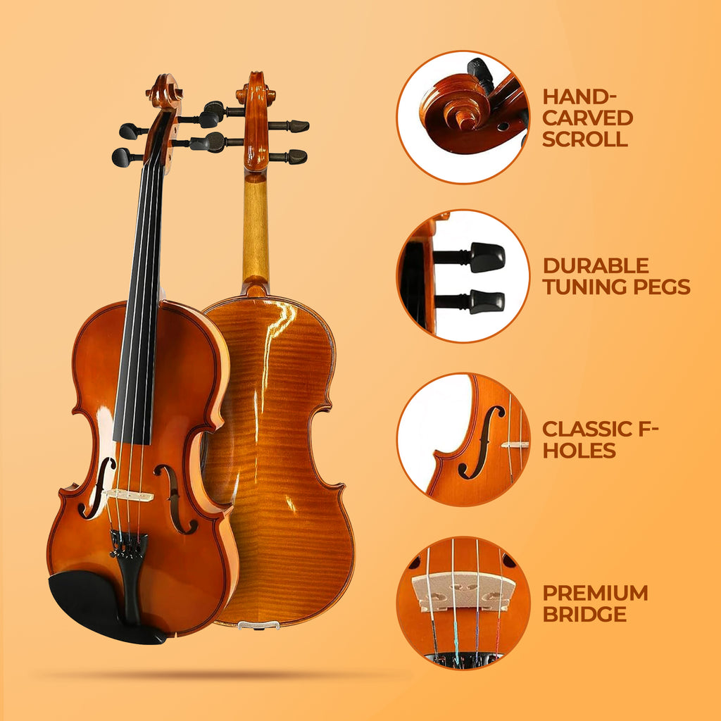 Arctic Neo Full Size 4/4 Solid Wood Beginner Violin Kit | AR-PVK-01