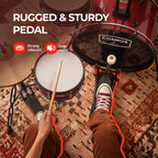 ARCTIC Cosmos 22 Inch 5-Piece Acoustic Drum Set with Cymbals, Hardware, Drum Throne & Drum Sticks - Red