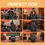 ARCTIC Cronos 22 Inch 5-Piece Acoustic Drum Set with Cymbals, Hardware, Drum Throne & Drum Sticks - Black