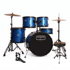 ARCTIC Cosmos 22 Inch 5-Piece Acoustic Drum Set with Cymbals, Hardware, Drum Throne & Drum Sticks - Blue