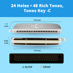 ARCTIC C Scale 24-Hole Chromatic Scale Changer Harmonica with Case – Premium Mouth Organ