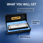 ARCTIC G Scale 10-Hole 20-Tone Harmonica | Premium Mouth Organ with Case & Cloth