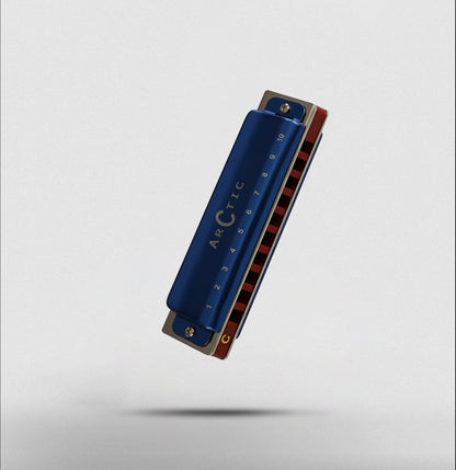 ARCTIC C Scale 10-Hole/20-Tone Premium Harmonica with Case & Cleaning Cloth – For Professionals & Beginners