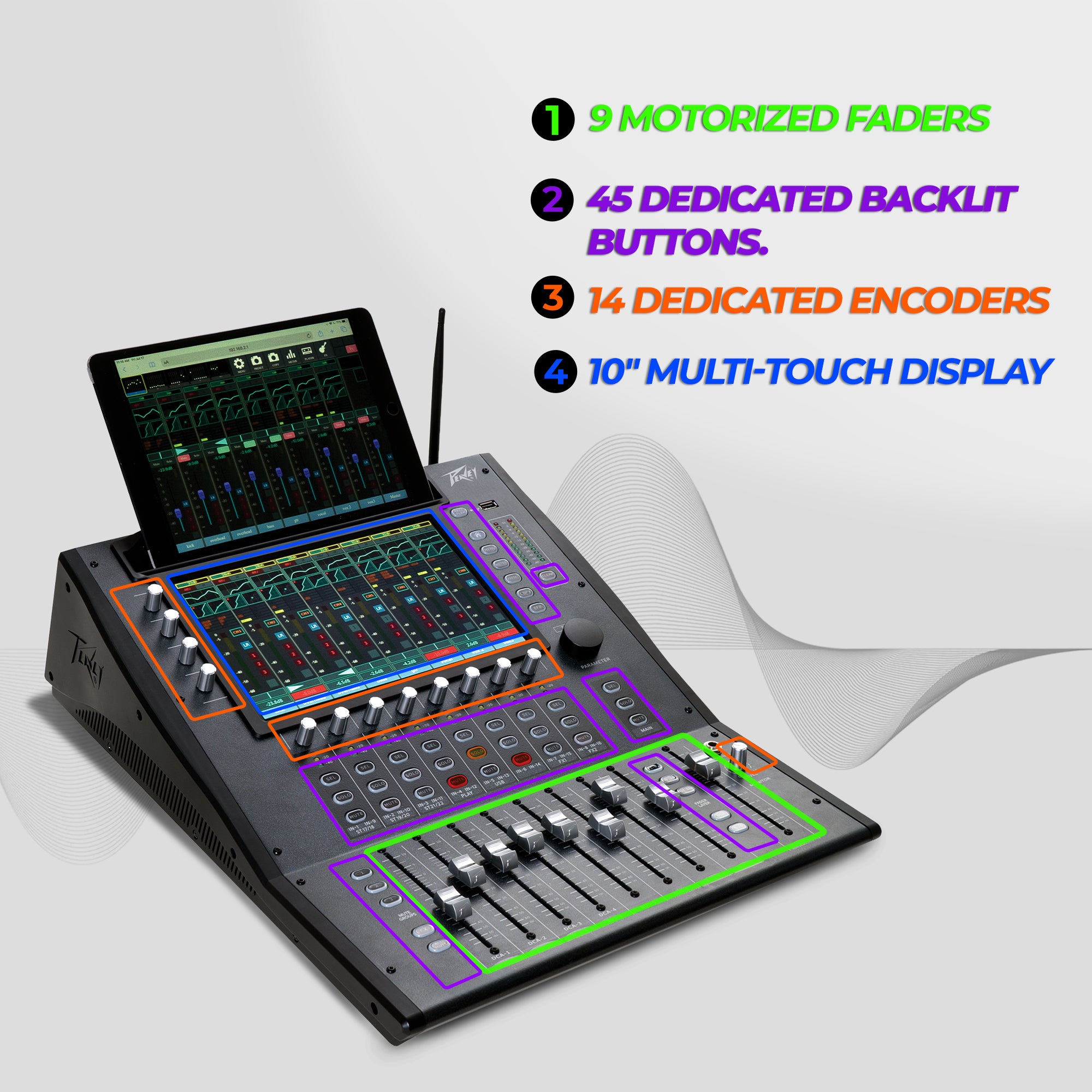 Peavey Aureus 28 Channel Digital Mixer with 10 Inch Touchscreen