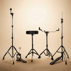 BRONZ Acoustic Drum Kit (Blue) - 5 Pc Complete Drum Set with Hardware & Throne