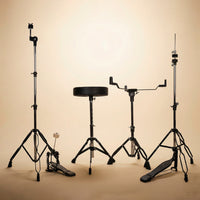 BRONZ Acoustic Drum Kit (Blue) - 5-Piece Complete Full Set with Hardware & Throne