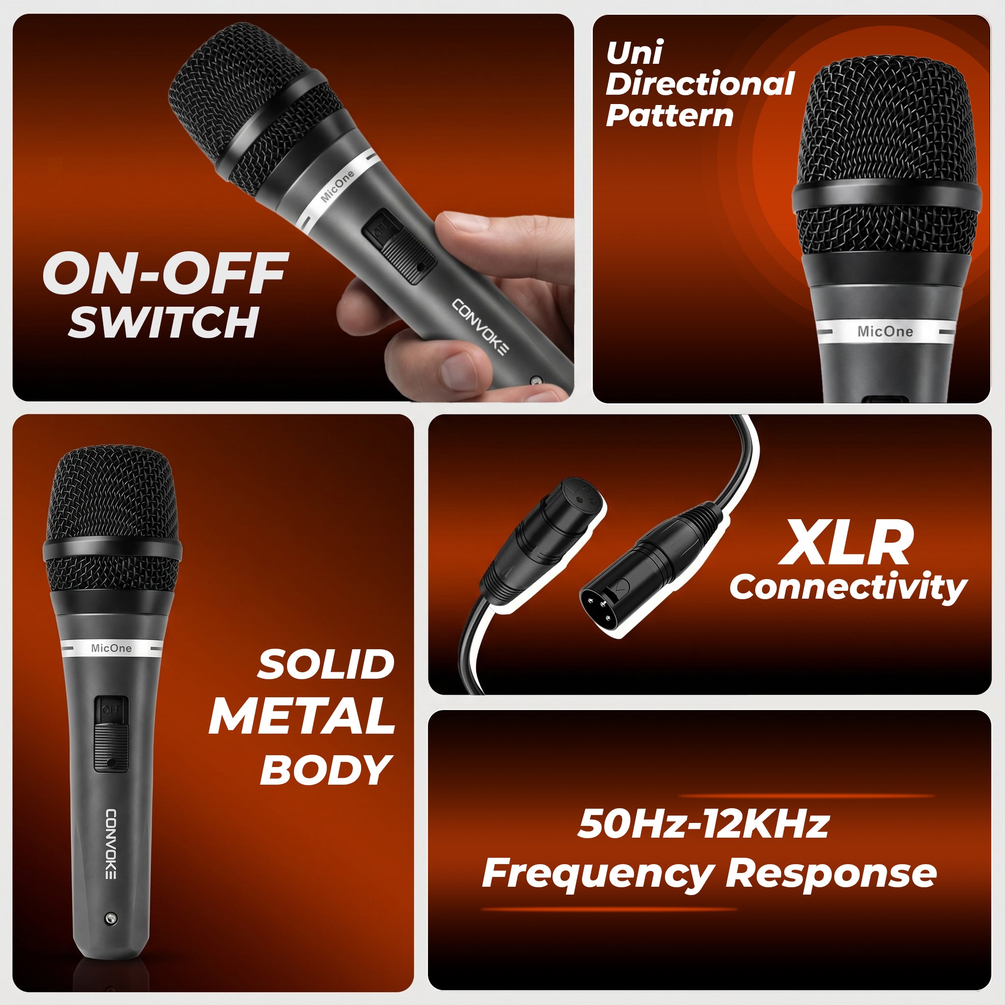 CONVOKE MICONE Dynamic Vocal Microphone