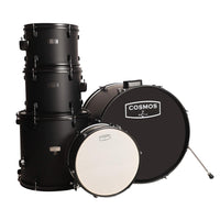 Arctic Cosmos 5-Piece Complete Acoustic Drum Kit (Black) - Full Set with Hardware & Throne