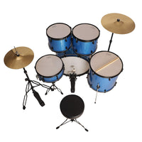 Arctic Cosmos 5-Piece Complete Acoustic Drum Kit (Blue) - Full Set with Hardware & Throne