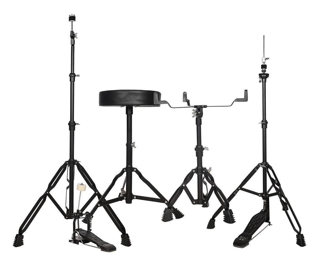 Arctic Cronos 5-Piece Acoustic Drum Kit (Red) with Cymbals, Sticks & Throne