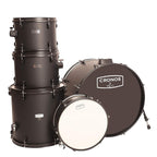 Arctic Cronos 5-Piece Acoustic Drum Kit (Black) with Cymbals, Sticks & Hardware