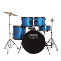 Blue drum set with 'Cronos' branding on a white background