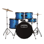 Blue drum set with 'Cronos' branding on a white background