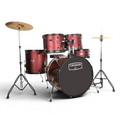 Arctic Cronos 5-Piece Acoustic Drum Kit (Red) with Cymbals, Sticks & Throne