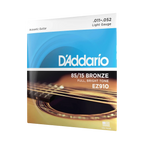 D'Addario acoustic guitar string set packaging with brand name and product details.