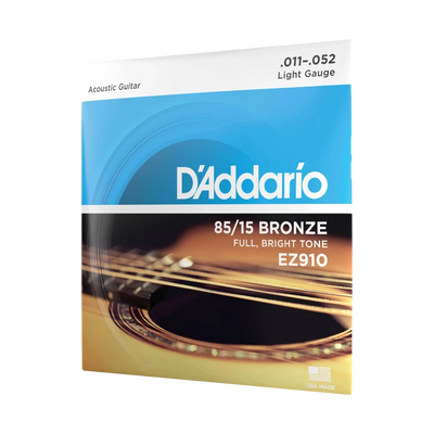 D'Addario EZ910 Acoustic Guitar Strings 2-Pack - Light 11-52 85/15 Bronze