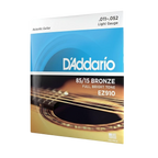 D'Addario acoustic guitar string set packaging with brand name and product details.