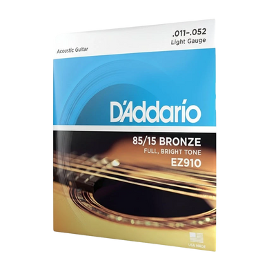 D'Addario EZ910 85/15 Bronze Acoustic Guitar Strings - Light 11-52 Gauge