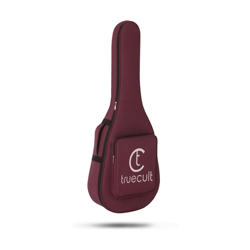 True Cult Acoustic Guitar Bag for 38-42" Guitar | Padded, Adjustable, Travel Gig Case | Wine Red