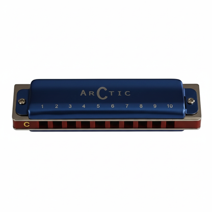 ARCTIC C Scale 10-Hole/20-Tone Premium Harmonica with Case & Cleaning Cloth – For Professionals & Beginners