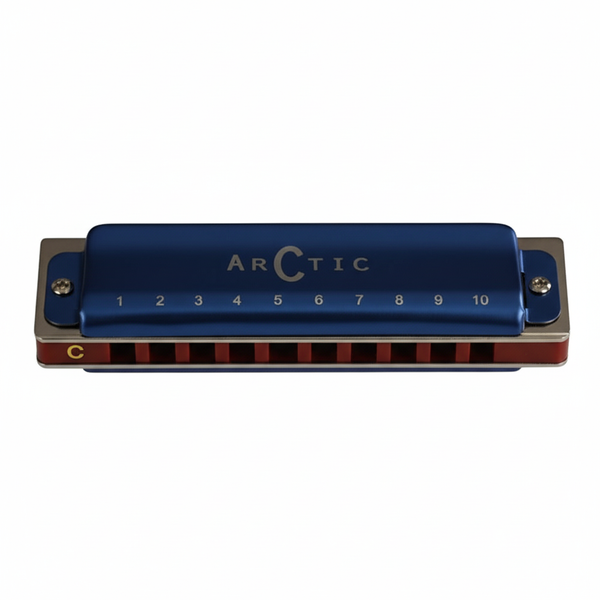 ARCTIC C Scale 10-Hole/20-Tone Premium Harmonica with Case & Cleaning Cloth – For Professionals & Beginners