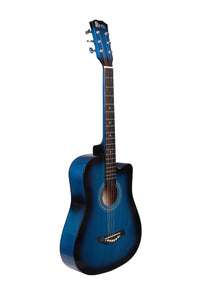 Revel 38 inch Acoustic Guitar with Bags & Picks - Blue Glossy Finish
