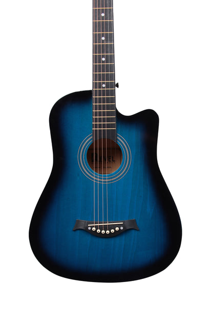 Revel 38 inch Acoustic Guitar with Bags & Picks - Blue Glossy Finish