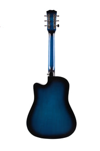 Revel 38 inch Acoustic Guitar with Bags & Picks - Blue Glossy Finish