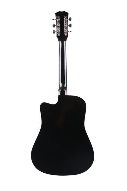 Revel 38 inch Acoustic Guitar with Bags & Picks - Black Glossy Finish