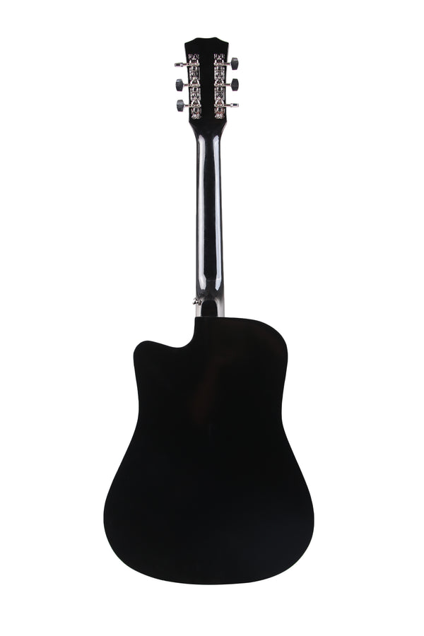 Revel 38 inch Acoustic Guitar with Bags & Picks - Black Glossy Finish