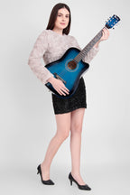Revel 38 inch Acoustic Guitar with Bags & Picks - Blue Glossy Finish