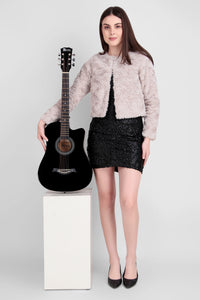 Revel 38 inch Acoustic Guitar with Bags & Picks - Black Glossy Finish